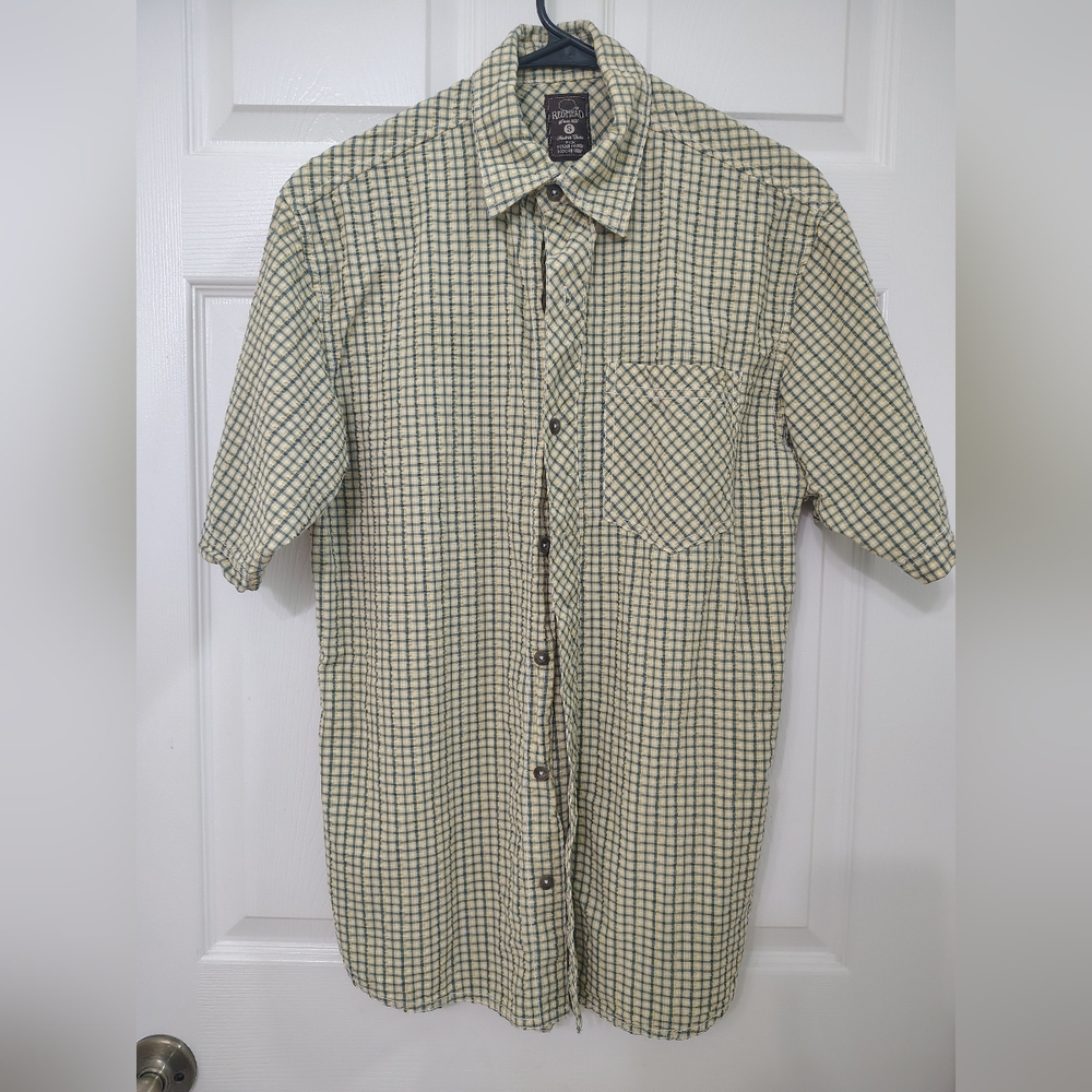 RedHead Olive and Black Plaid Button-Down Shirt